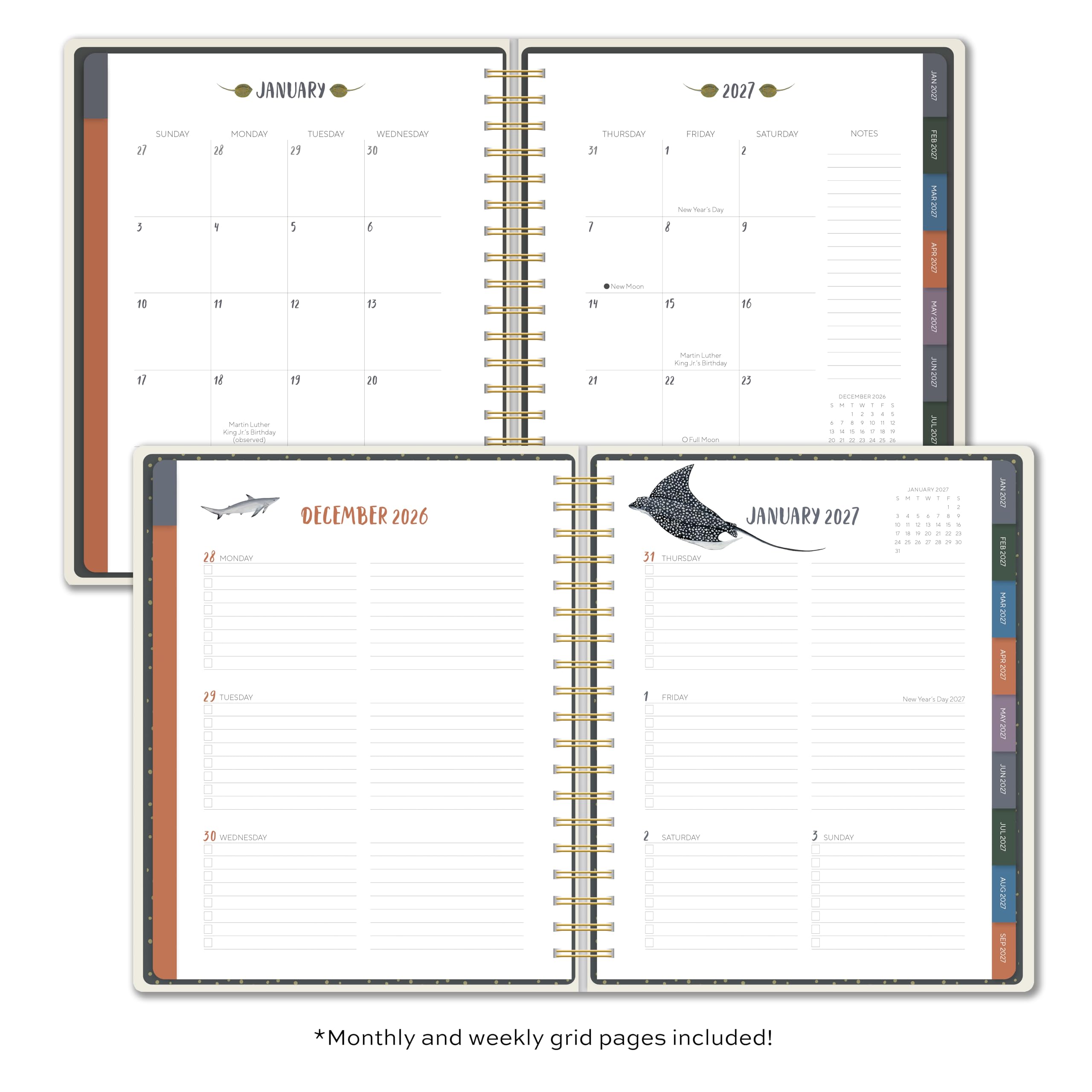 Amazon.com : High Note 2027 Planner, 17-Month Weekly & Monthly